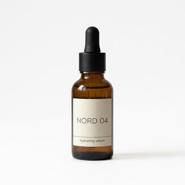 The serum bottle on a white background